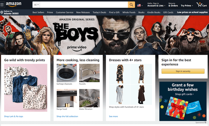 Amazonアメリカ公式サイト